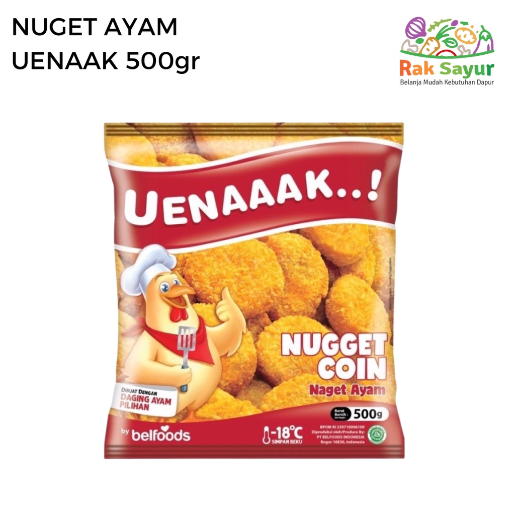 

Nugget Ayam Uenaaak 500gr Frozen Food Rak Sayur Padang