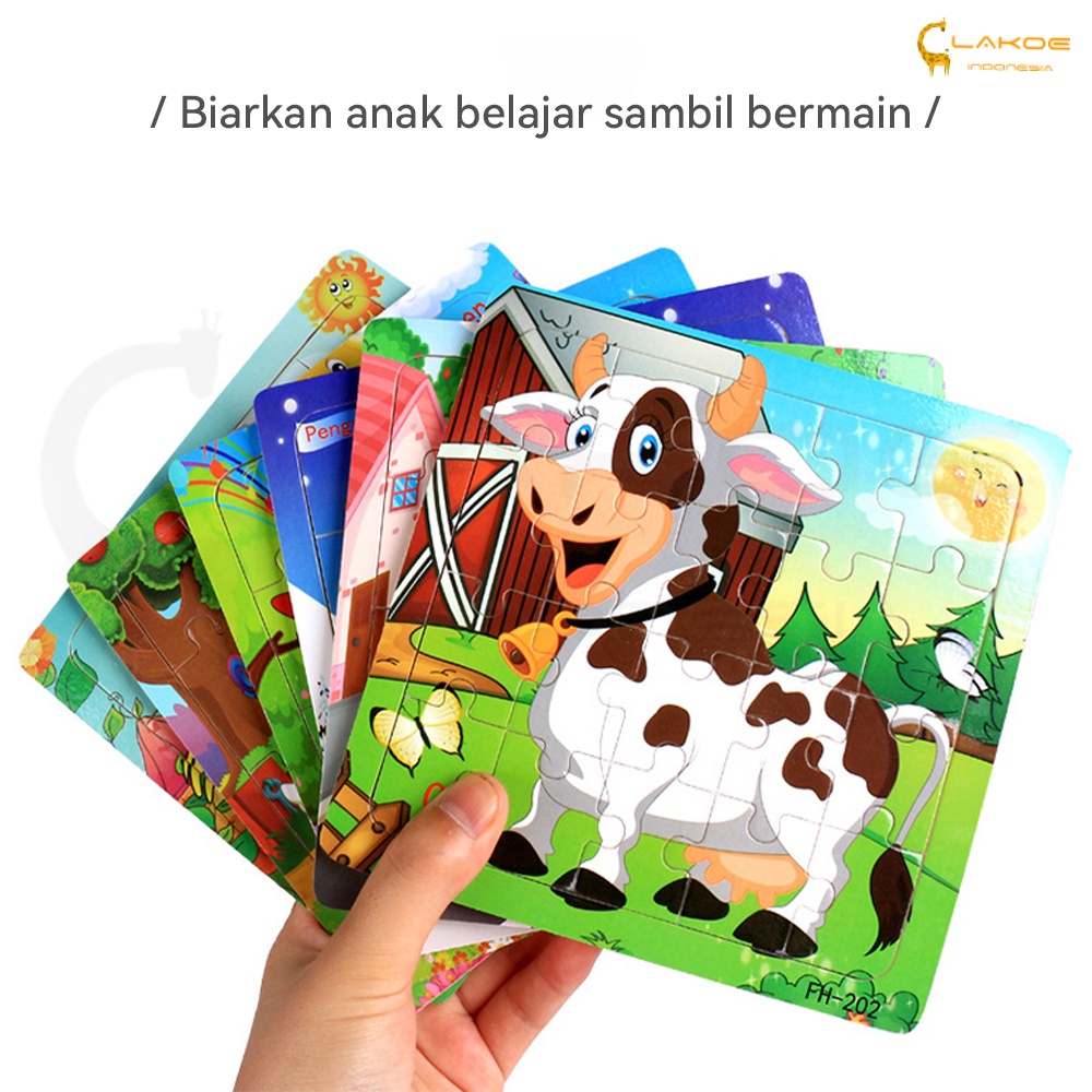 Mainan puzzle kayu lucu Jigsaw wooden puzzle anak