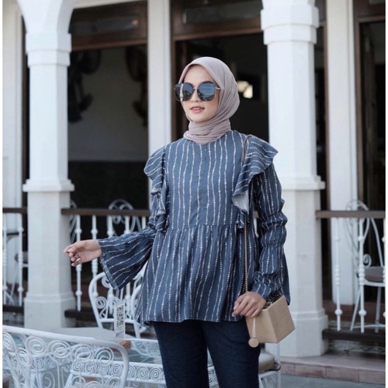 VANILLA HIJAB RIANA BLOUSE - JEANS L/XL