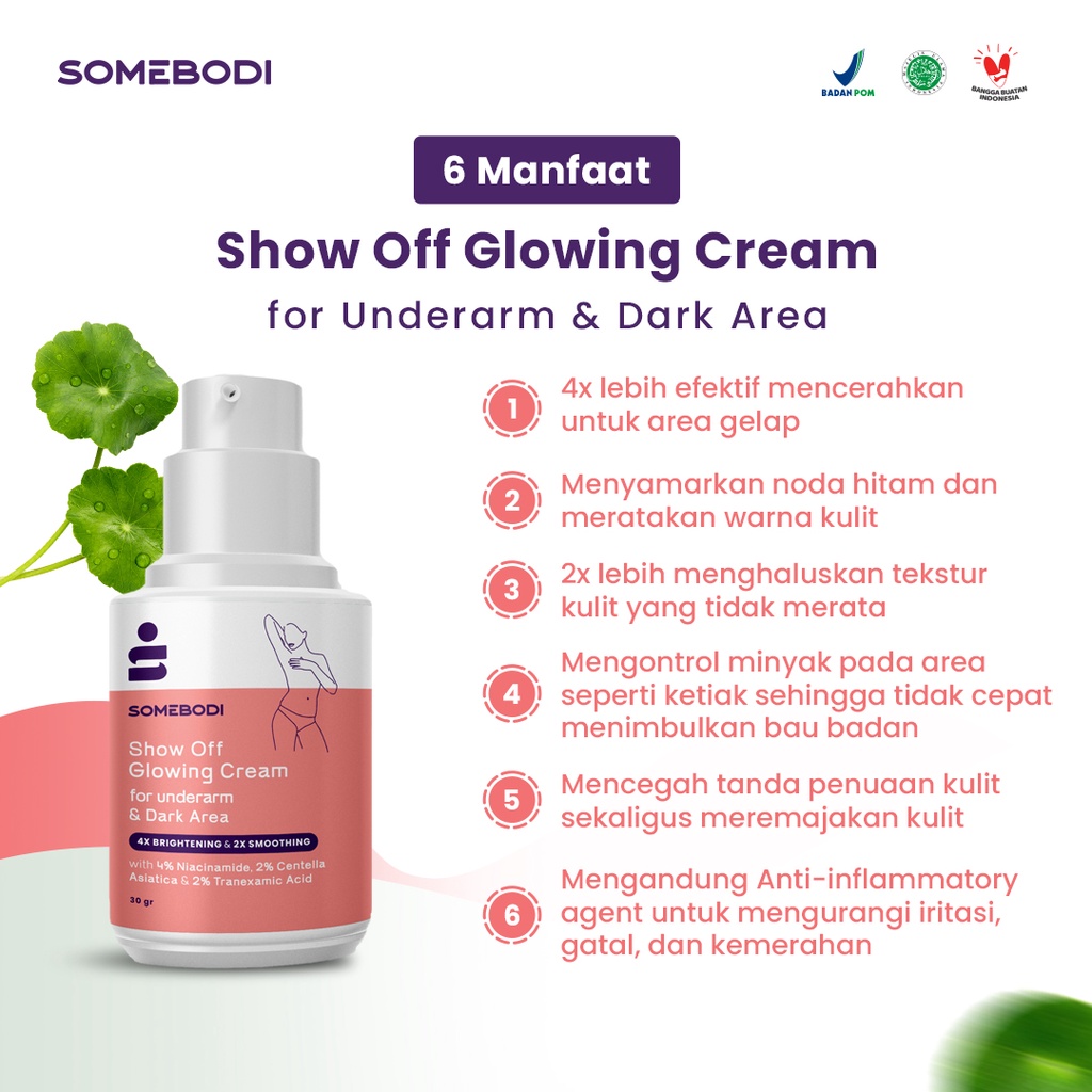 [READY STOCK] [BUNDLING] SOMEBODI Mood Activator Body Sunscreen Protection with SPF 45 + Show Off Glowing Cream 30 ml