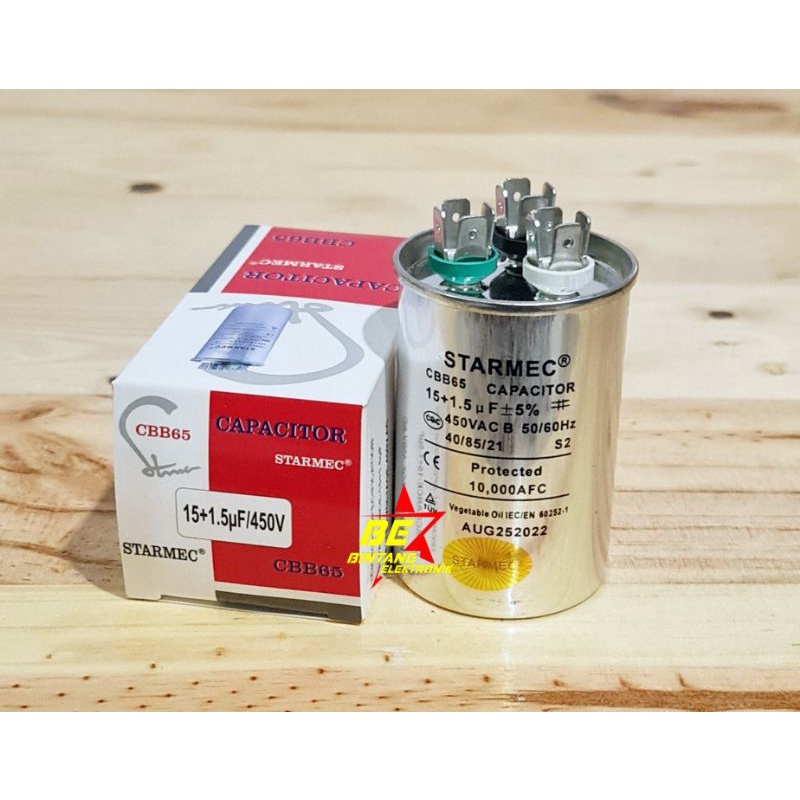 KAPASITOR AC 15+1.5 UF CAPASITOR AC DOUBLE 15-1.5 MICRO KAPASITOR AC GANDA 15/1.5 400/450 VAC smc