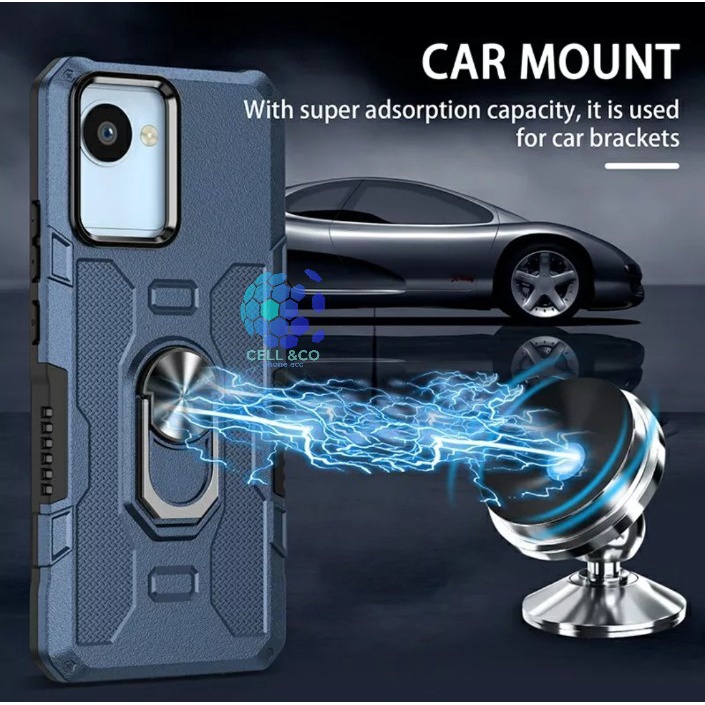 Case Armor REALME C30 Iring Cincin Magnetic Kesing Hp Protect kamera Premium Hard Case Standing Robot Pelindung Kamera