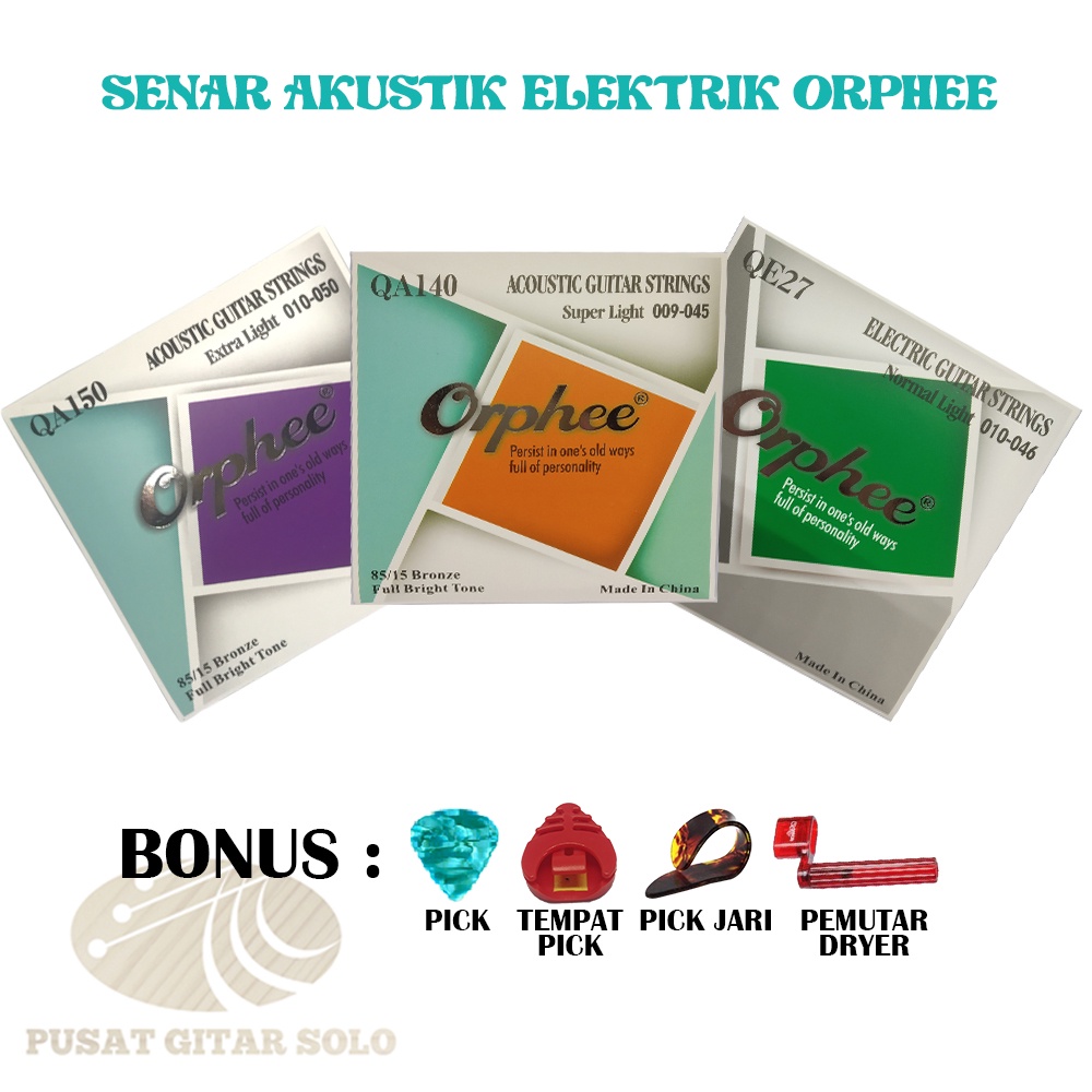 Senar Gitar Akustik/Elektrik Orphee