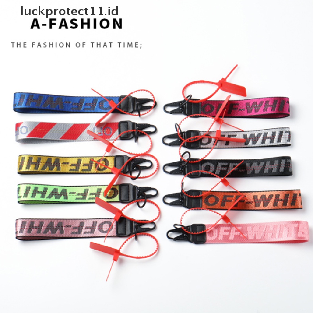 /Fashion Hot//// Off-White Inspired Keychain Lanyard Tali Pergelangan Tangan Sabuk Industri 10.5 &quot;NY.