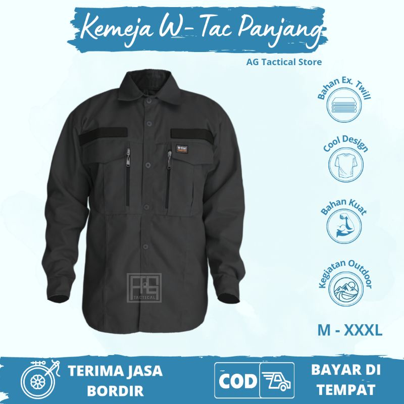 KEMEJA TACTICAL W-TAC PANJANG PDL PNS HEM ATASAN KEMEJA COWOK TERBARU