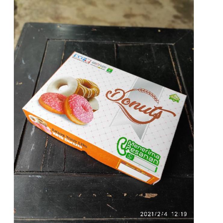 Dus Donat Besar isi 6 27x18x5 (putih cokelat) // Dus donat Isi 4 (Cokelat)// Dus Donat isi 3(kuning)