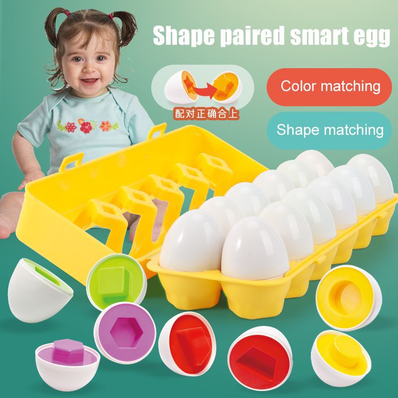 Mainan Telur Learning Education Shape Toy Puzzle Montessori Smart Egg