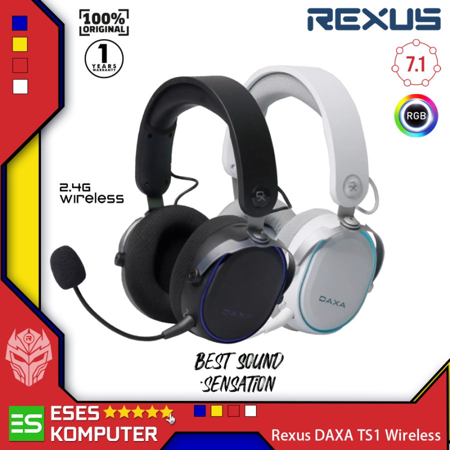 Headset Rexus DAXA TS1 Wireless With Equalizer - Dual Mode - Gaming