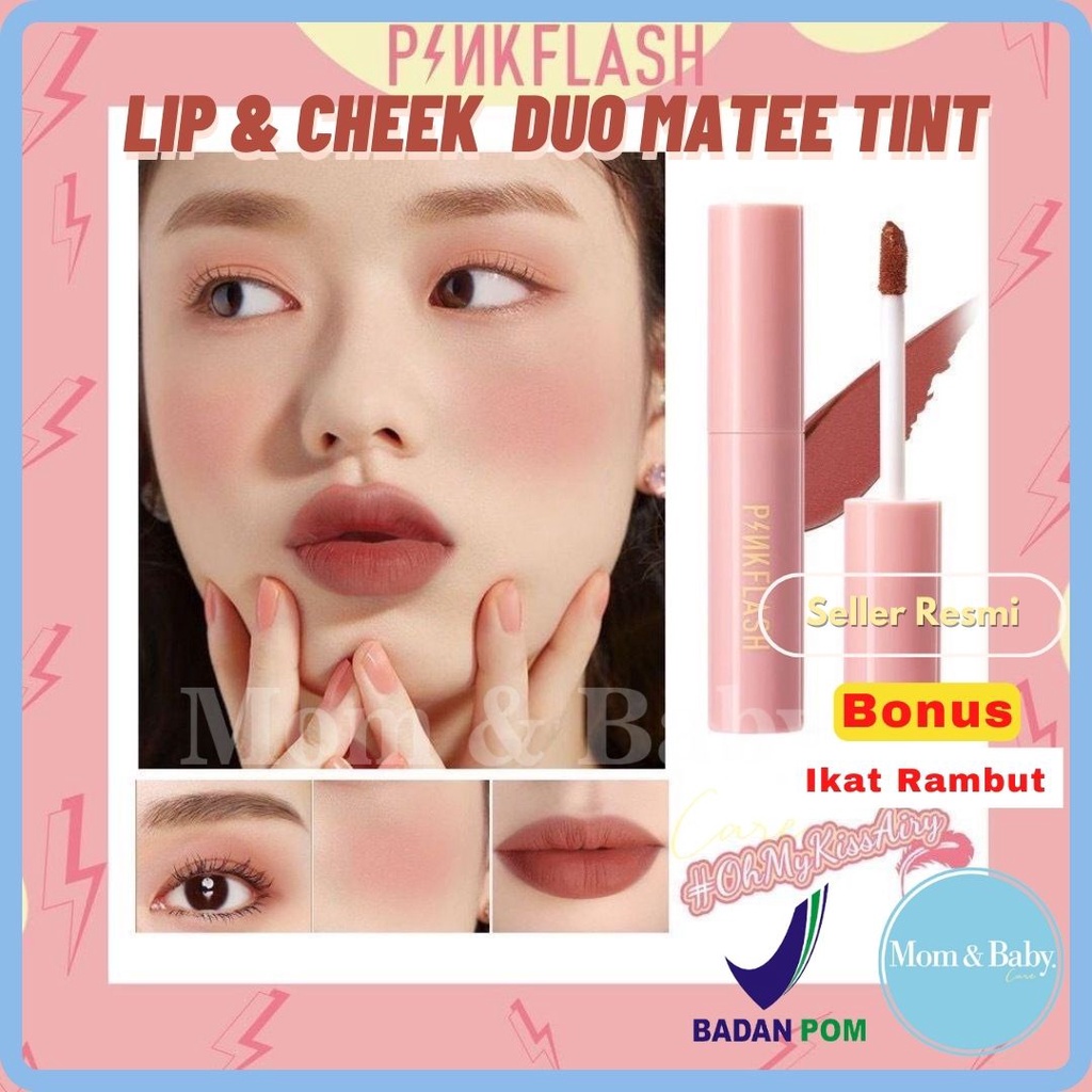 PINKFLASH Lip &amp; Cheek Duo Matte Tint | Pink Flash (✔BPOM) PF-M01 n