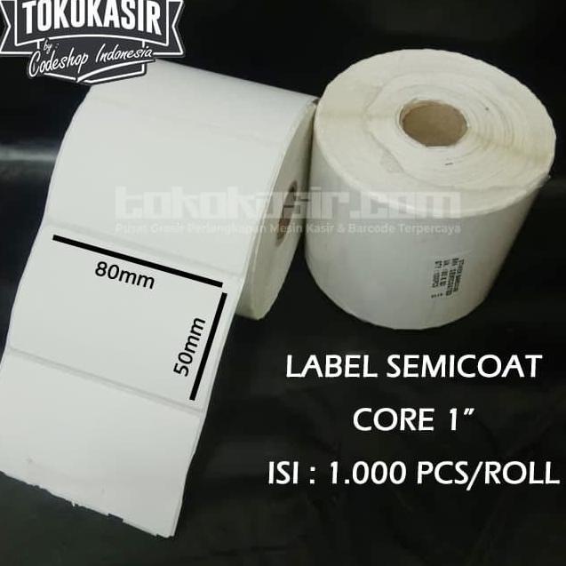 

~ LABEL BARE 80 X 50 mm KERTAS STICKER 80x50 mm SEMICOATED Terlaris