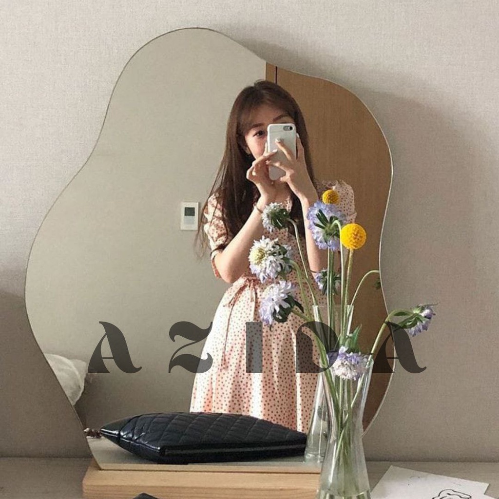 Cermin Minimalis Aesthetic Cermin Duduk Make Up Cermin Aesthetic