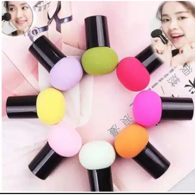 {Bisa kirim instant COD Medan Termurah}Spons Make Up Jamur Beauty Blender Bulat Gagang Makeup Tools Mushroom Blend Sponge Handle Murah Import