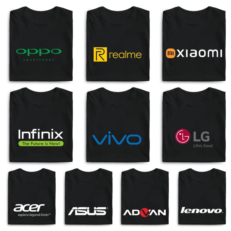 Kaos Baju Sales Crew Kaos Oblong Merk Laptop Handphone Accer Huawei Motorola Advan Iphone Asus Infin