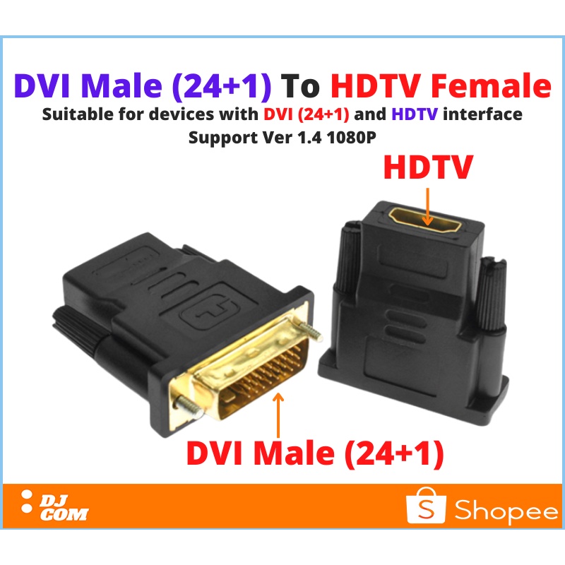 Adapter Converter DVI 24+1 Male to HDTV Female