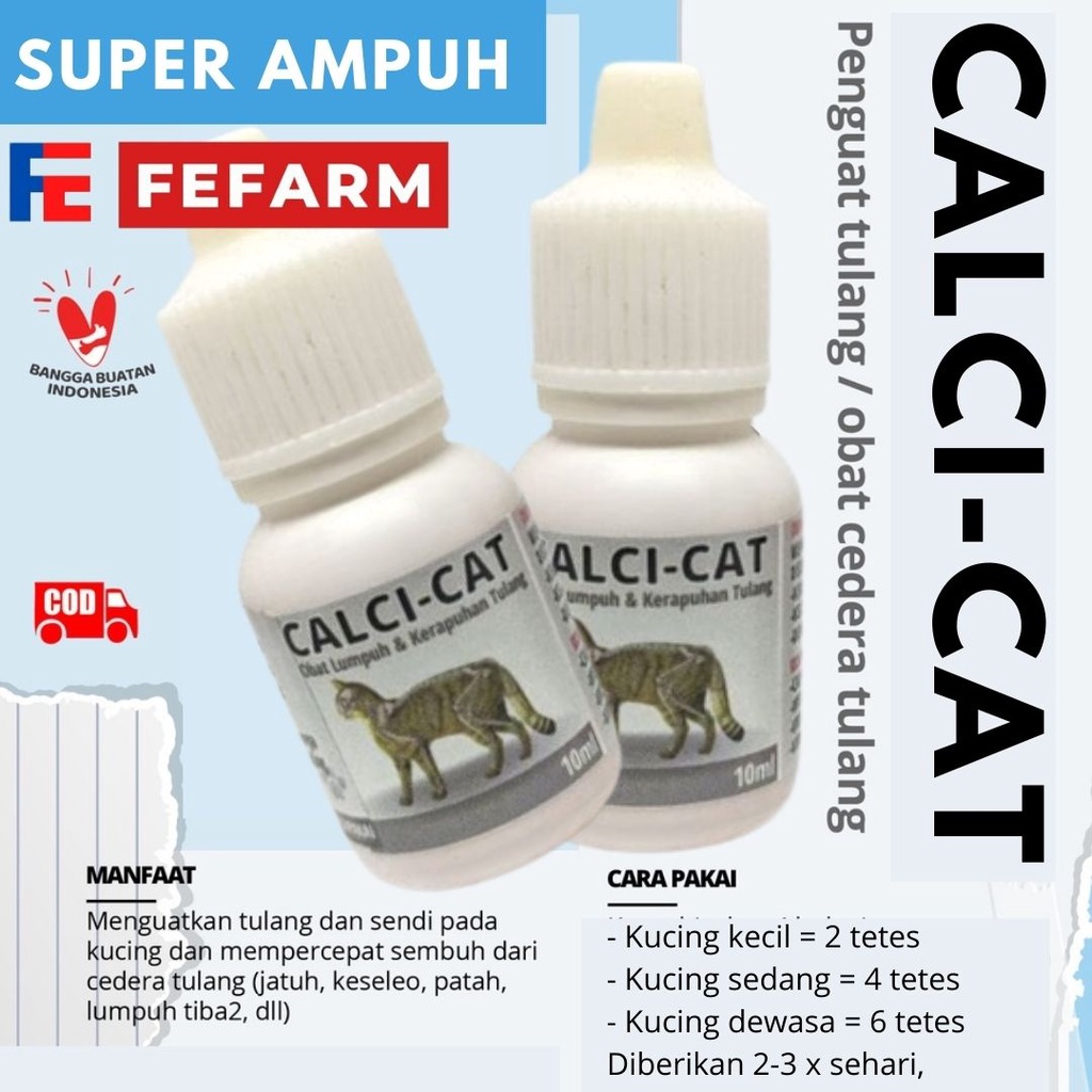 Obat Kucing Lumpuh Kalsium Kerapuhan Tulang Hewan Peliharaan CALCI-CAT FEFARM