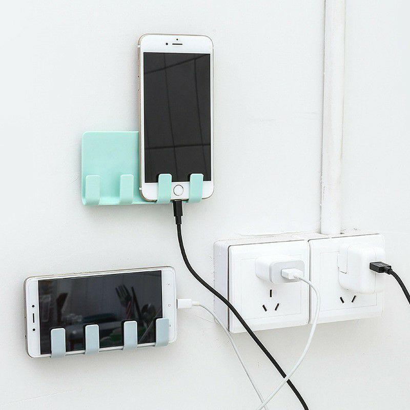 Gantungan 4 Hook Tempel Dinding Handphone Multifungsi Holder Gantung Charger Serbaguna