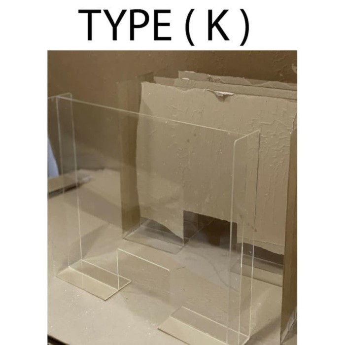 AKRILIK PENYEKAT /PEMBATAS MEJA KANTOR/KASIR (60CMX60CM)