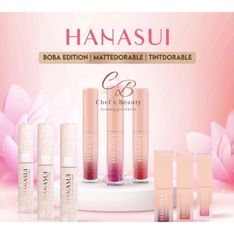 HANASUI Mattedorable Lip Cream | Tintdorable Lip Tint / HANASUI BOBA EDITION