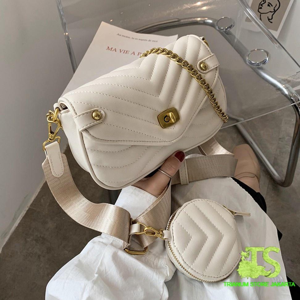 [PRODUK 7A6IQ] BISA COD TS3066 tas SLINGBAG Kekinian wanita import (1kg Muat 2 tas) BQ3066 LT1857 JT