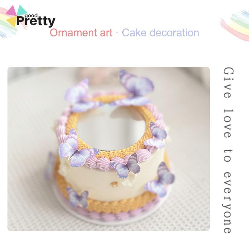 Cake Topper Hiasan Kue kupu Kupu Butterfly Pink Ungu Biru Ulang Tahun - PD