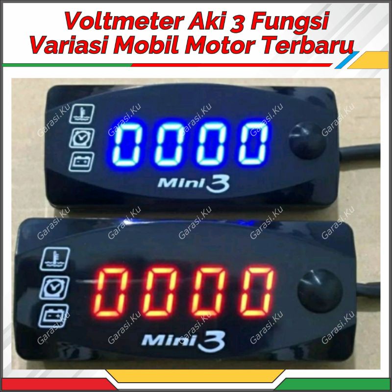 Jual VOLTMETER MODISH DIGITAL WATERPROOF MULTIFUNGSI 12V DC: PENGUKUR