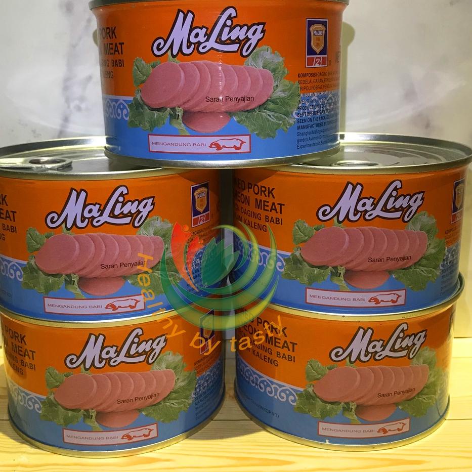 

Ready Stok Ma Ling Luncheon Pork 397 gr TTS Canned / Daging Ham Babi Maling NON HALAL