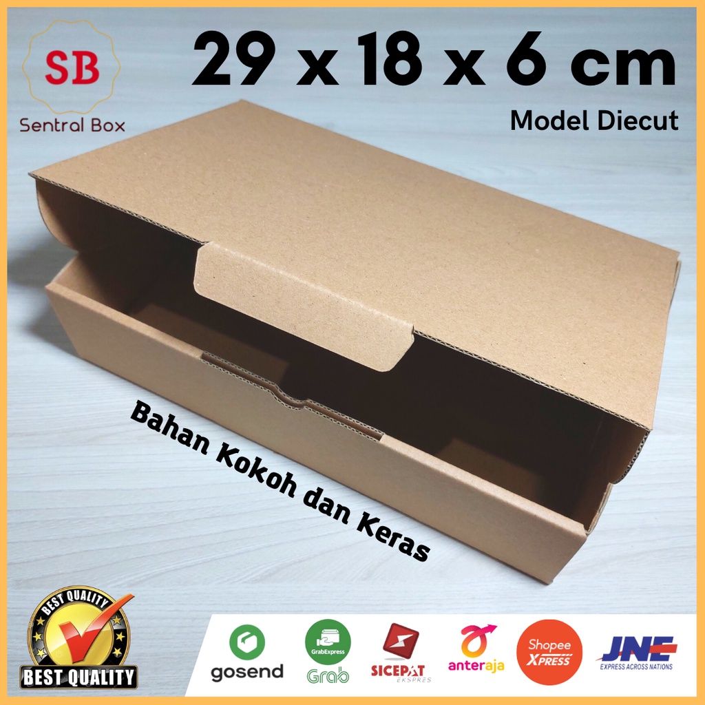 

( Min.order 5 pcs ) Kardus 29 x 18 x 6 cm...Die Cut ( pembelian di atas 10 pcs harga lebih murah)