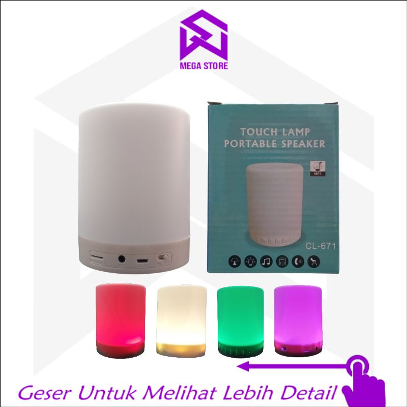 Touch Lampu tidur Lampu Derkorasi Portable Speaker Bluetooth Lampu emergency plus Spiker Box CL-671