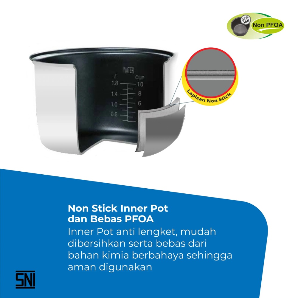 Magic Com Miyako MCM -509 Rice Cooker Warmer Lus 3in1 - 1.8 Liter penanak nasi anti lengket