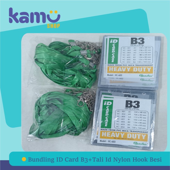 

;&;&;&;&] Bundling ID Card B3+ Tali ID Card Nylon Hook Besi-NYLK [2 Pasang]