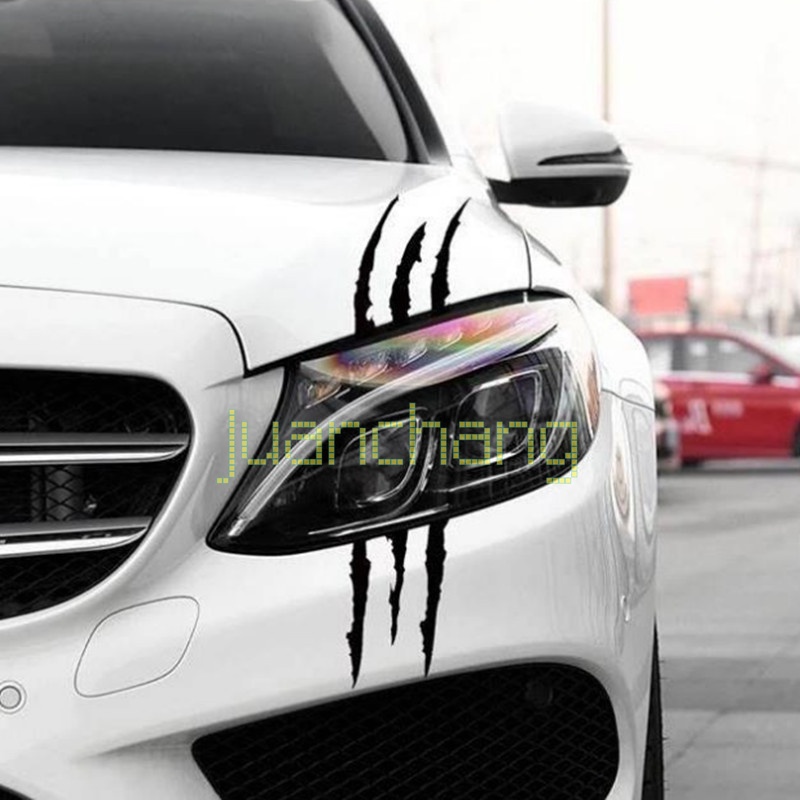 Stiker Decal Reflektor Motif Cakar Monster Untuk Dekorasi Lampu Depan Mobil