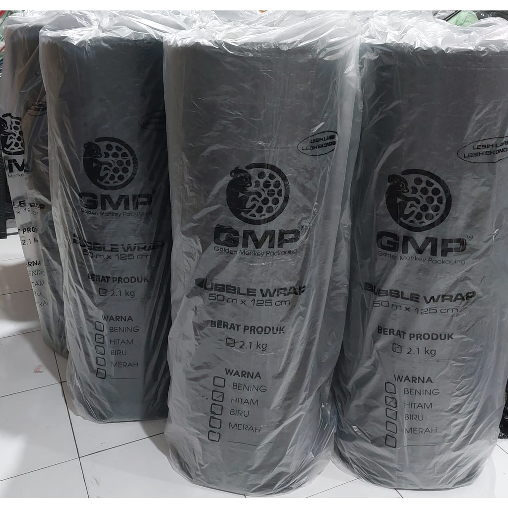 ( KHUSUS GOJEK / GRAB ) BUBBLE WRAP MURAH GMP 2.1KG ukuran 50mx125cm NON CORE ( TIDAK ADA KARTON DI TENGAH BUBBLE )