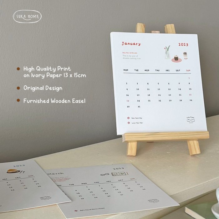 

✨NEW✨ - Kalender 2023 Estetik | Kalender Meja Lucu | Kalender Korean Style - Cal + Stand