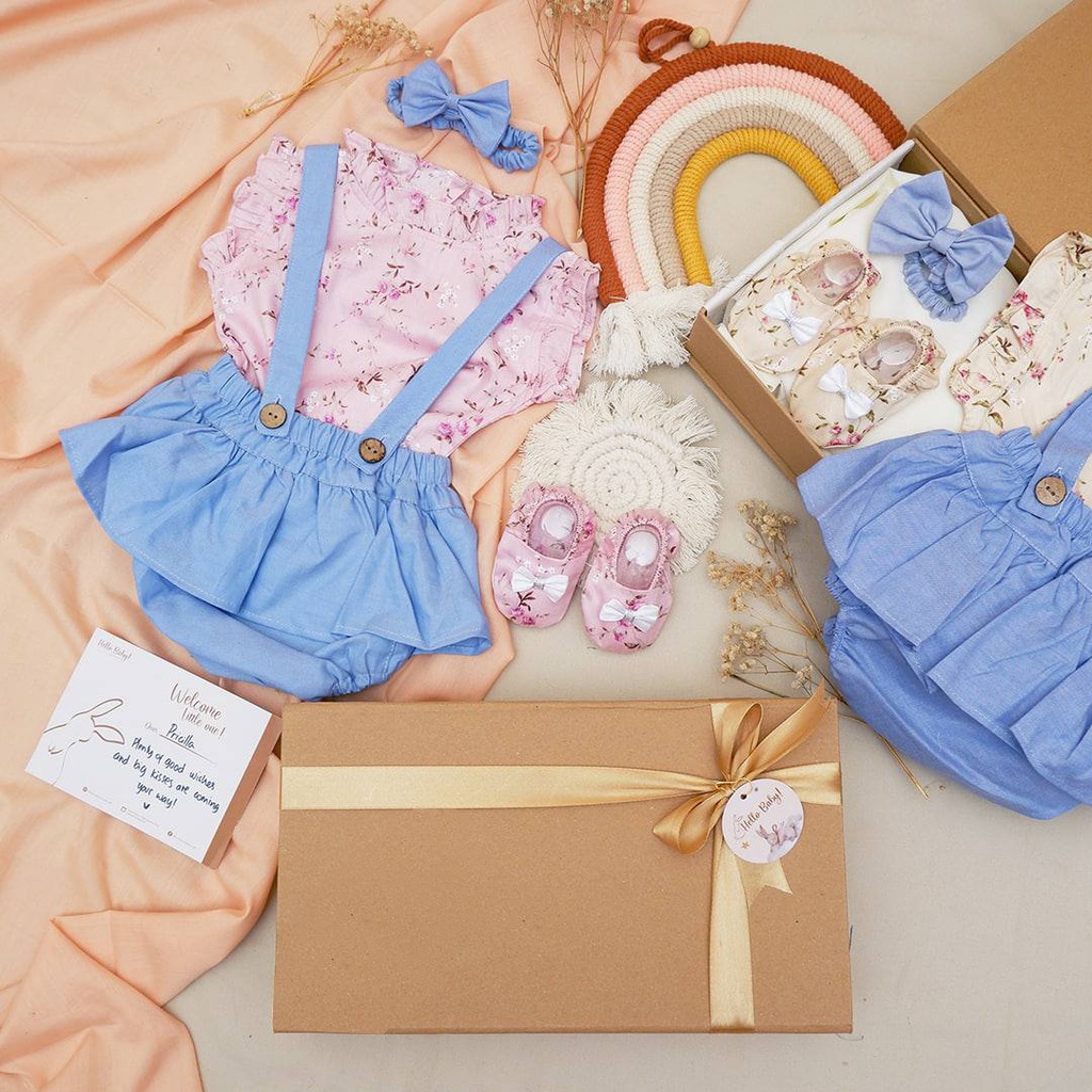 LIO035 Girls Hello Baby Hampers 0-12 months/ Hampers bayi newborn/ Kado bayi/ baby girl gift set