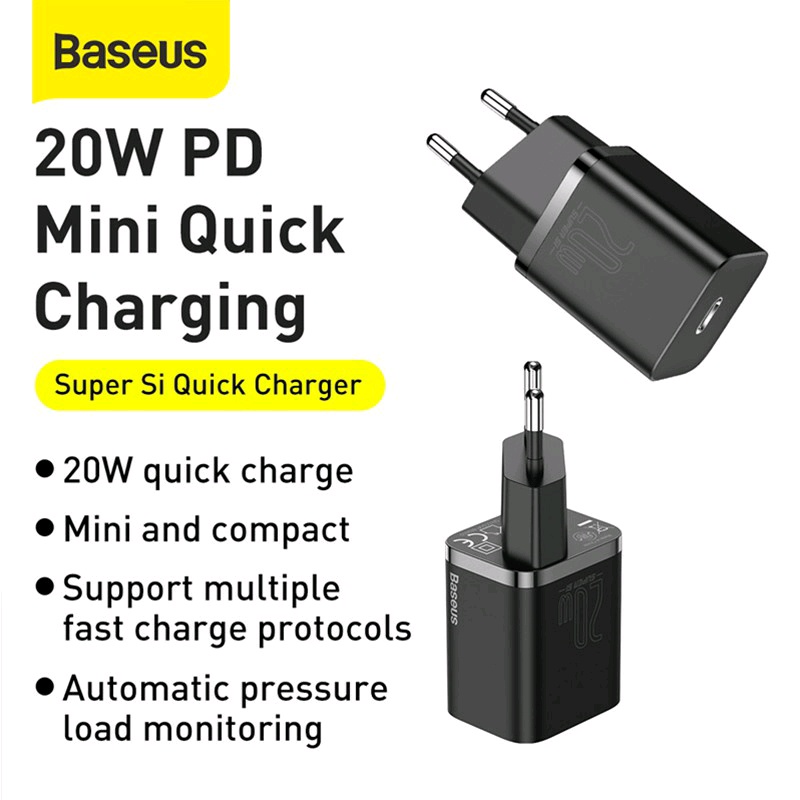 Kepala Charger Type C PD Baseus Quick Charge 20W iPhone