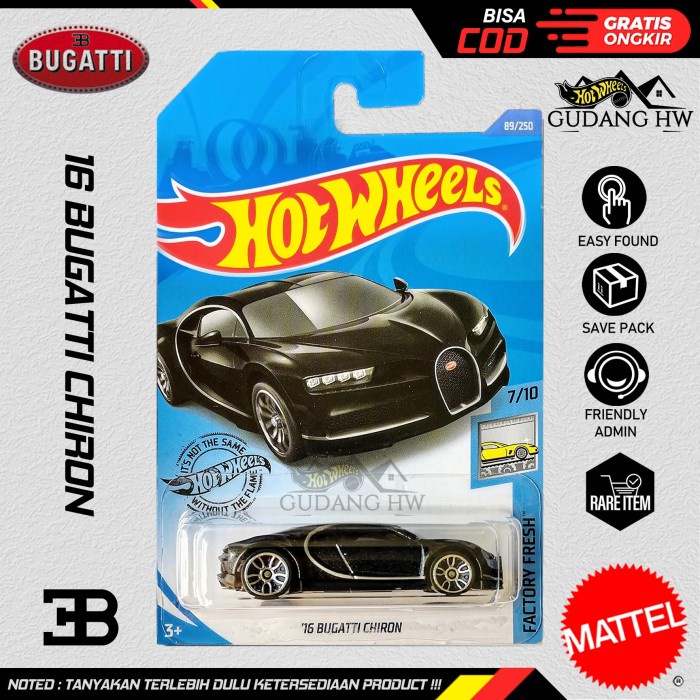 HOT WHEELS BUGATTI CHIRON HITAM