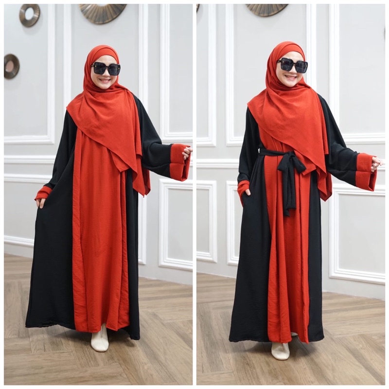 MARYAM ABAYA SET PASHMINA | ABAYA TURKI | ABAYA HITAM | ABAYA KOMBINASI