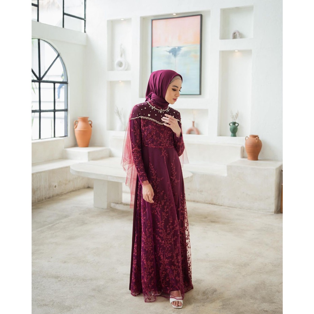 Namira Dress Exclusive Terbaru Gamis Brukat Maxi Pesta Kondangan Lamaran Tunangan Kekinian