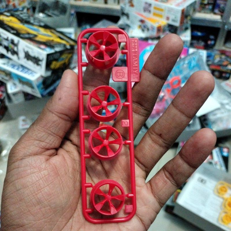 Tamiya Pelek Velg Medium 5 Spoke Red Merah