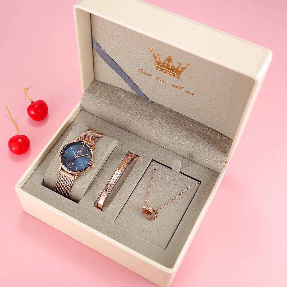 【Cod】OLEVS Jam Tangan Wanita Original Anti Air Tahan Kecil Branded Elegan Analog Rose Gold Ultra-thin Women Watch