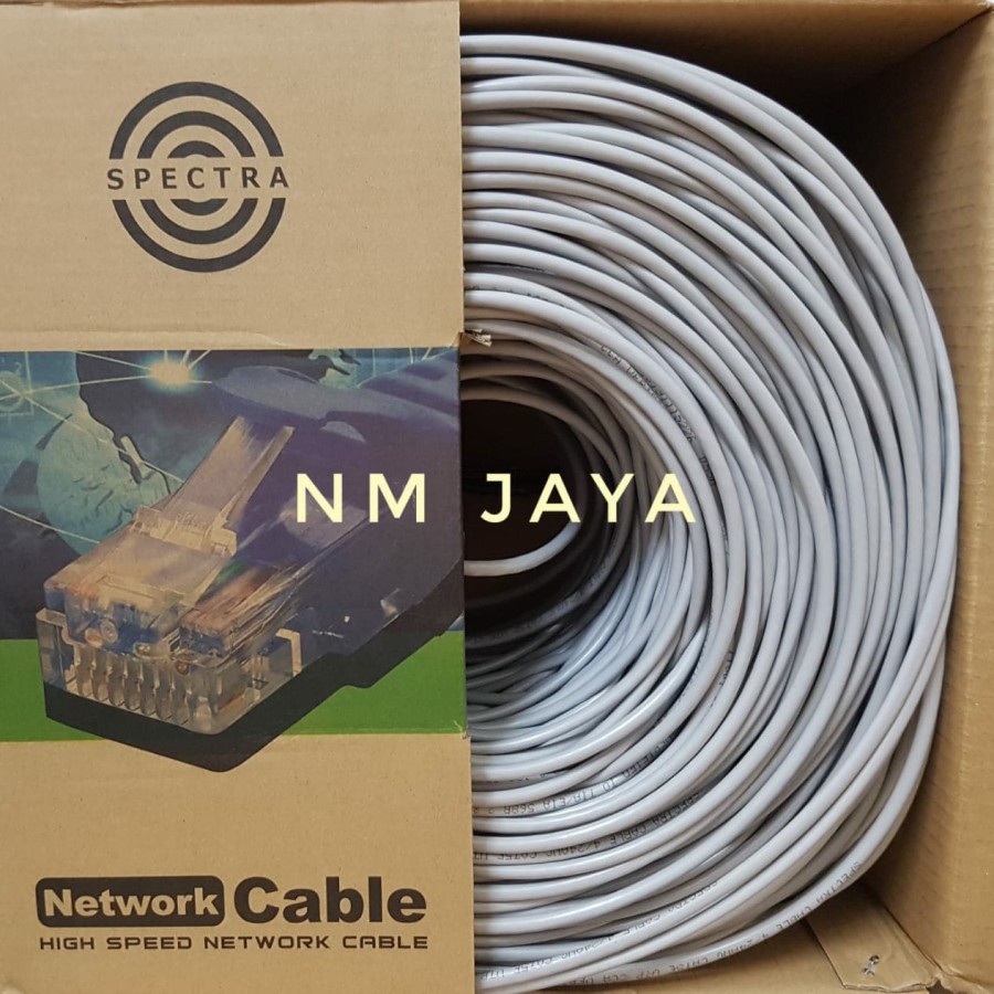 Kabel Lan Utp Cat 6 35 meter Merk Spectra Siap Pakai sudah dipasang rj45 cat 6