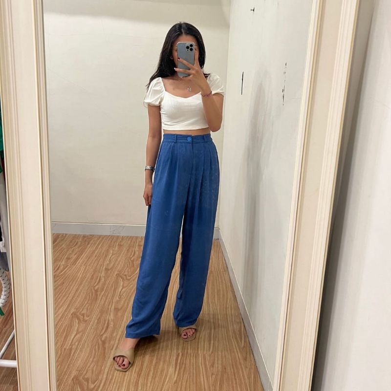 Kulot Bawahan Celana Rempel Warna Basic Premium