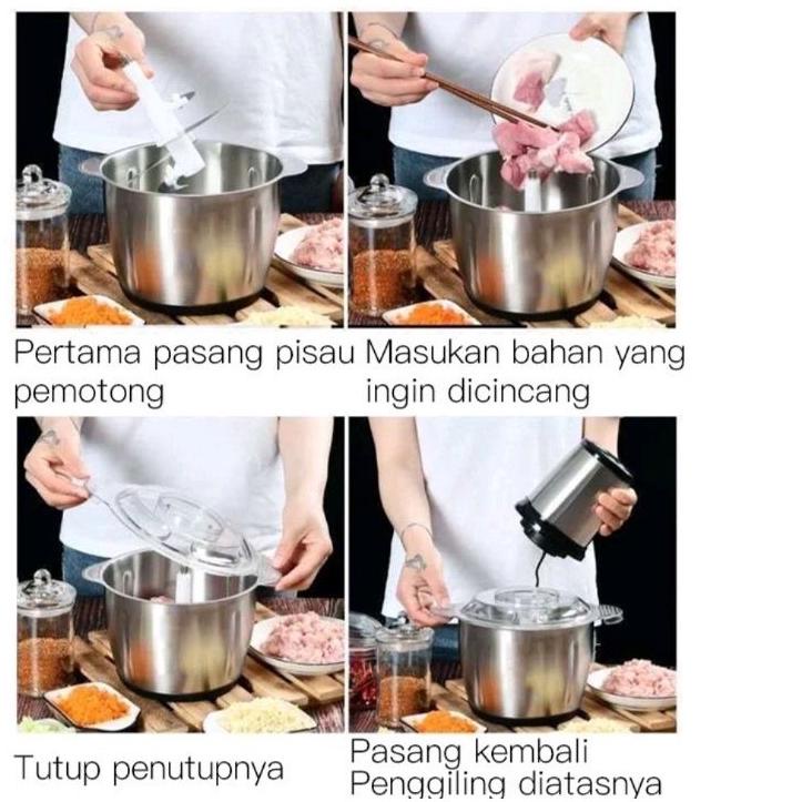 Langsung Atc BLENDER DAGING / MEET GRINDER STAINLESS STEELL 2 LITER