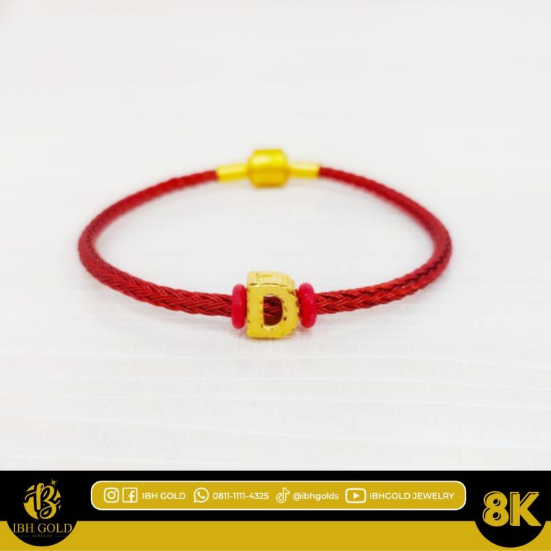 Fashion gelang huruf emas kadar 8K (375)