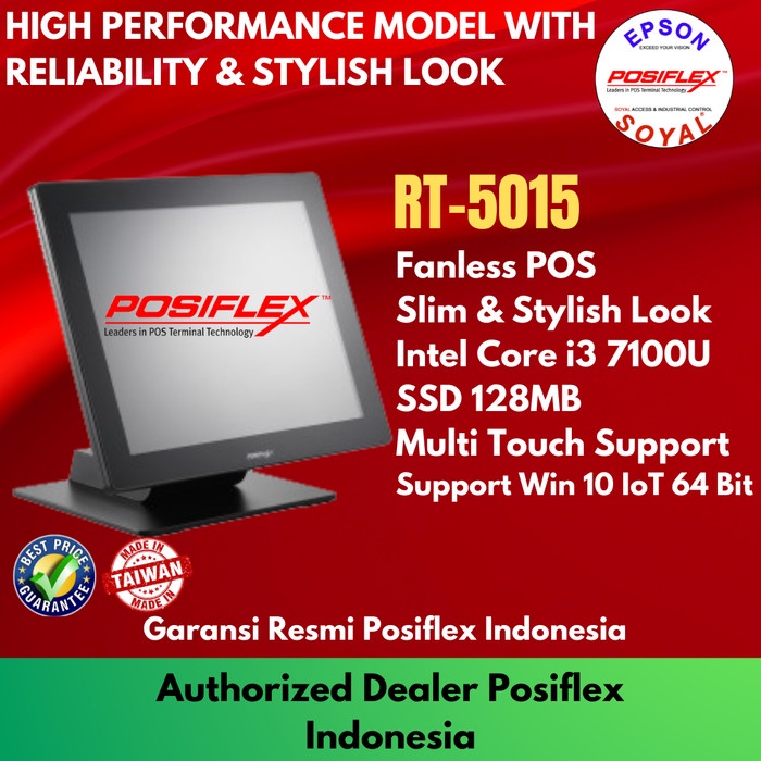 Kassa Mesin Kasir Pos Posiflex Rt-5015 - Intel Core I3 - 7100U