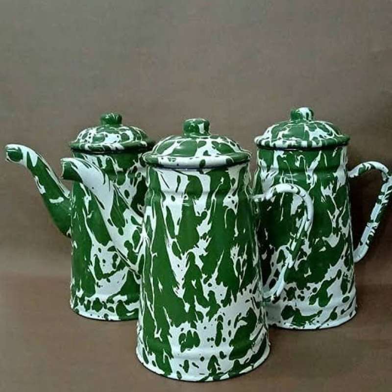 Teko Cendol Teko Jadul Teko Lurik Teko Tinggi Teko Motif Brlang Hijau 1,5 Liter Murah