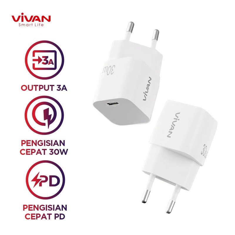 Jual Vivan Power Adapter Charger Usb C Fast Charging W Pd Shopee