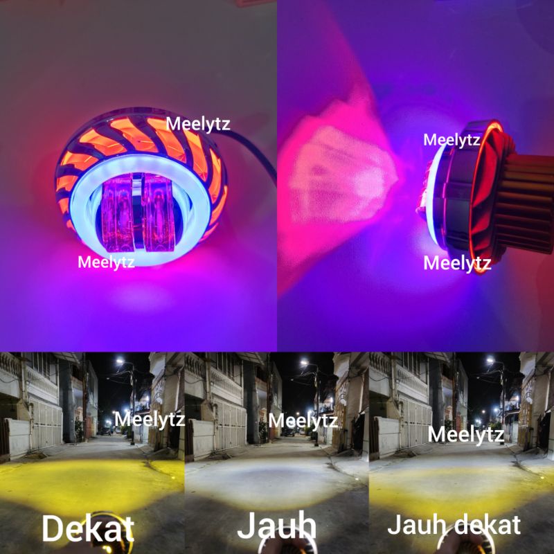 Lampu utama Projie daymaker jauh dekat kuning putih High low AE DE Spiral Running standby RBR