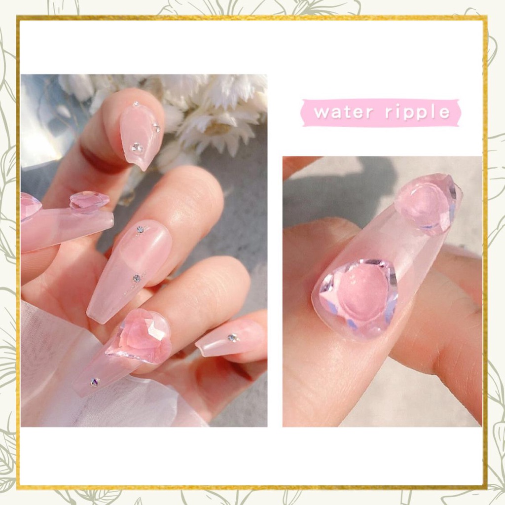【 COD 】10pcs Ornamen Kuku 3D Colour Pink Bentuk Hati/Hiasan Kuku Bahan Plastik Untuk Dekorasi Nail Art