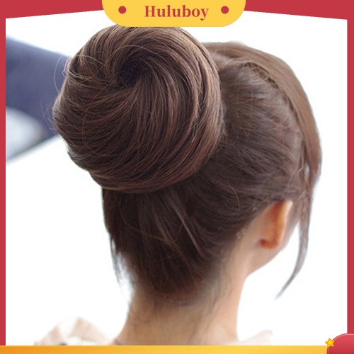 1 Pc Wig Rambut Palsu Extension Bun Bahan Serat Sintetis Untuk Wanita